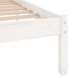 Cadre de lit sans matelas blanc bois massif 120x200 cm