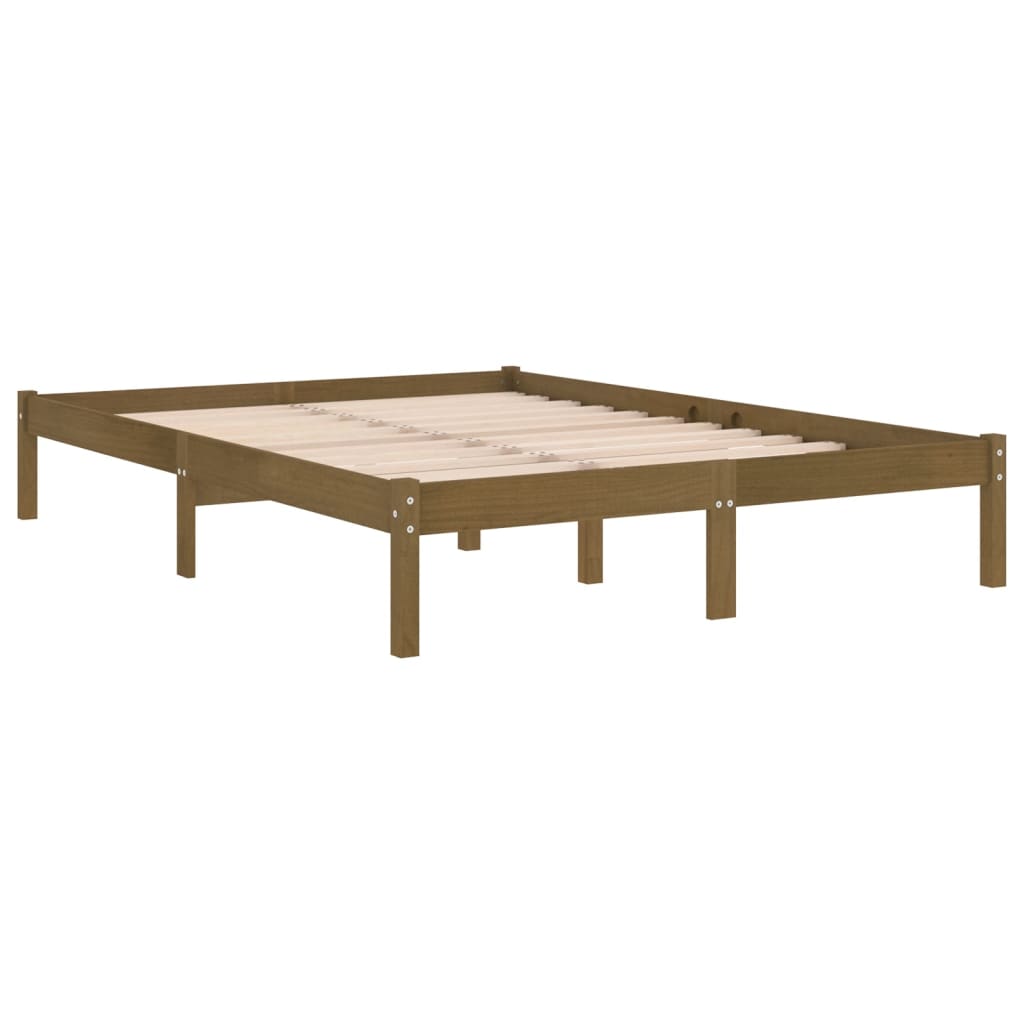 Bed frame without mattress honey brown solid wood 120x200 cm