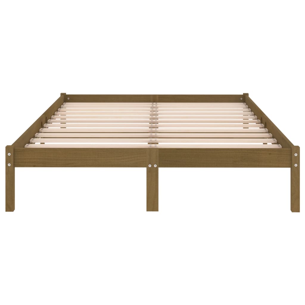 Bed frame without mattress honey brown solid wood 120x200 cm