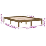 Bed frame without mattress honey brown solid wood 120x200 cm