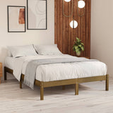 Bed frame without mattress honey brown solid wood 120x200 cm