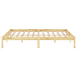 Solid wood bed frame without mattress