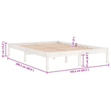 Bed frame without mattress white solid wood 160x200 cm