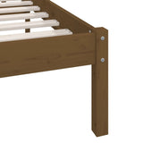 Cadre de lit sans matelas marron miel bois de pin massif