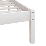 Cadre de lit sans matelas blanc bois massif