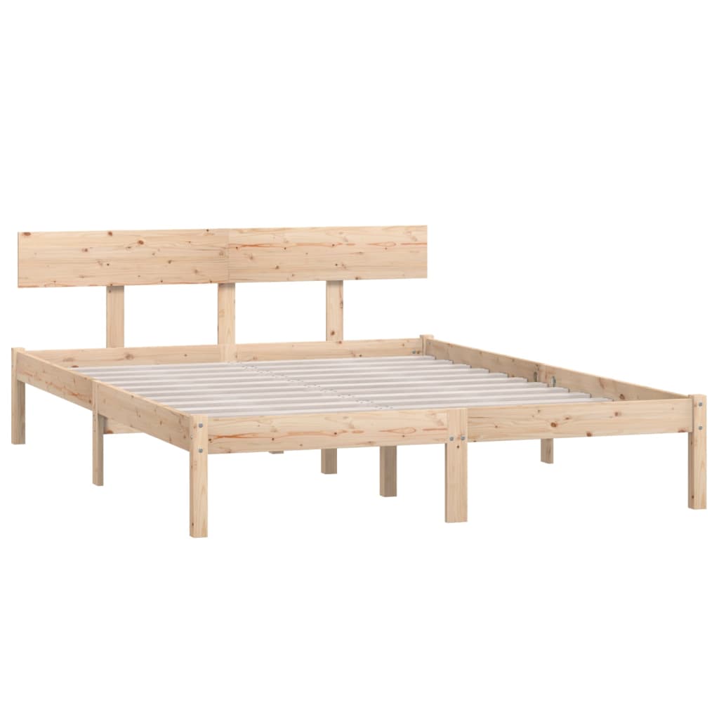 Cadre de lit sans matelas bois massif 140x190 cm