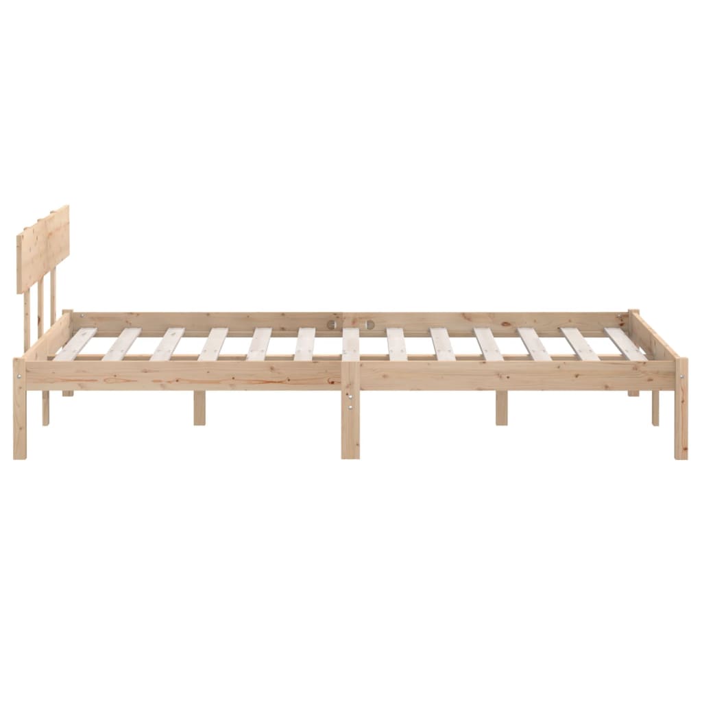 Cadre de lit sans matelas bois massif 140x190 cm