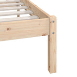 Cadre de lit sans matelas bois massif 140x190 cm