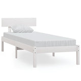 Cadre de lit sans matelas blanc bois massif 90x200 cm