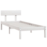 Cadre de lit sans matelas blanc bois massif 90x200 cm