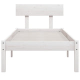 Cadre de lit sans matelas blanc bois massif 90x200 cm