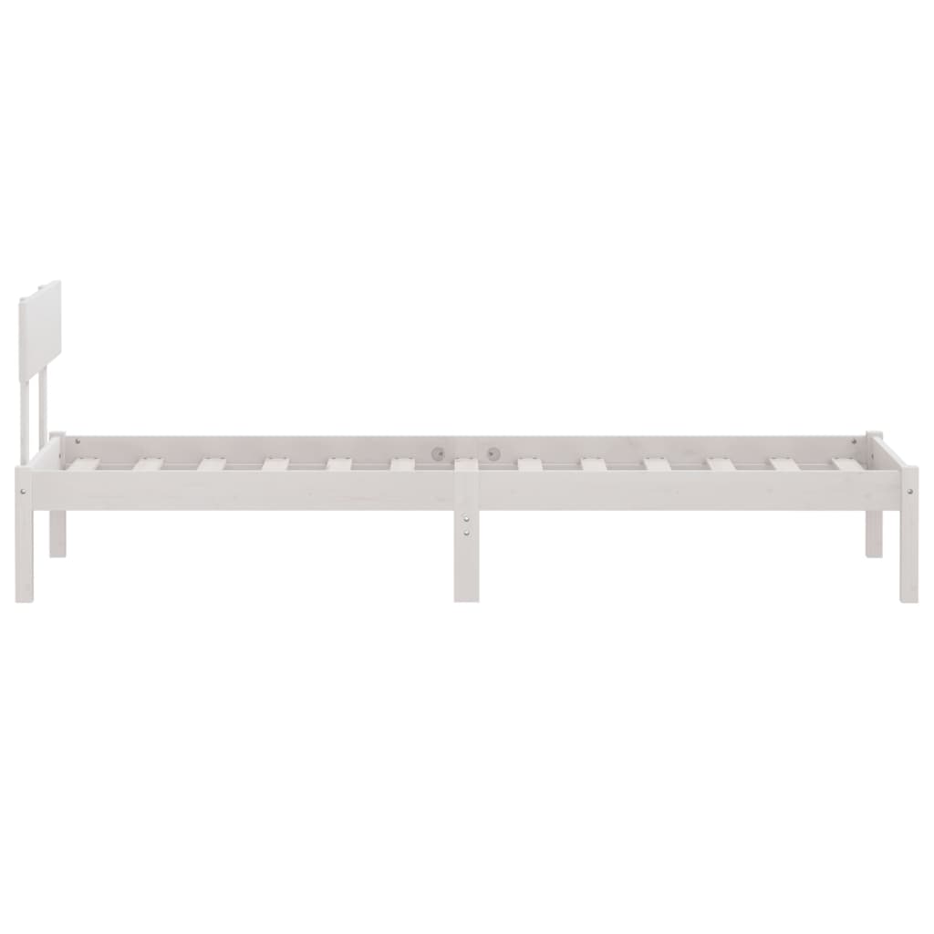 Cadre de lit sans matelas blanc bois massif 90x200 cm