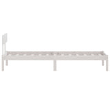 Cadre de lit sans matelas blanc bois massif 90x200 cm