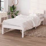 Cadre de lit sans matelas blanc bois massif 90x200 cm