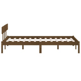 Cadre de lit sans matelas marron miel bois massif 120x200 cm