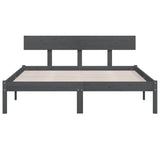 Cadre de lit sans matelas gris bois massif 140x200 cm