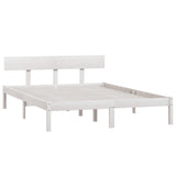 Cadre de lit sans matelas blanc bois massif 160x200 cm