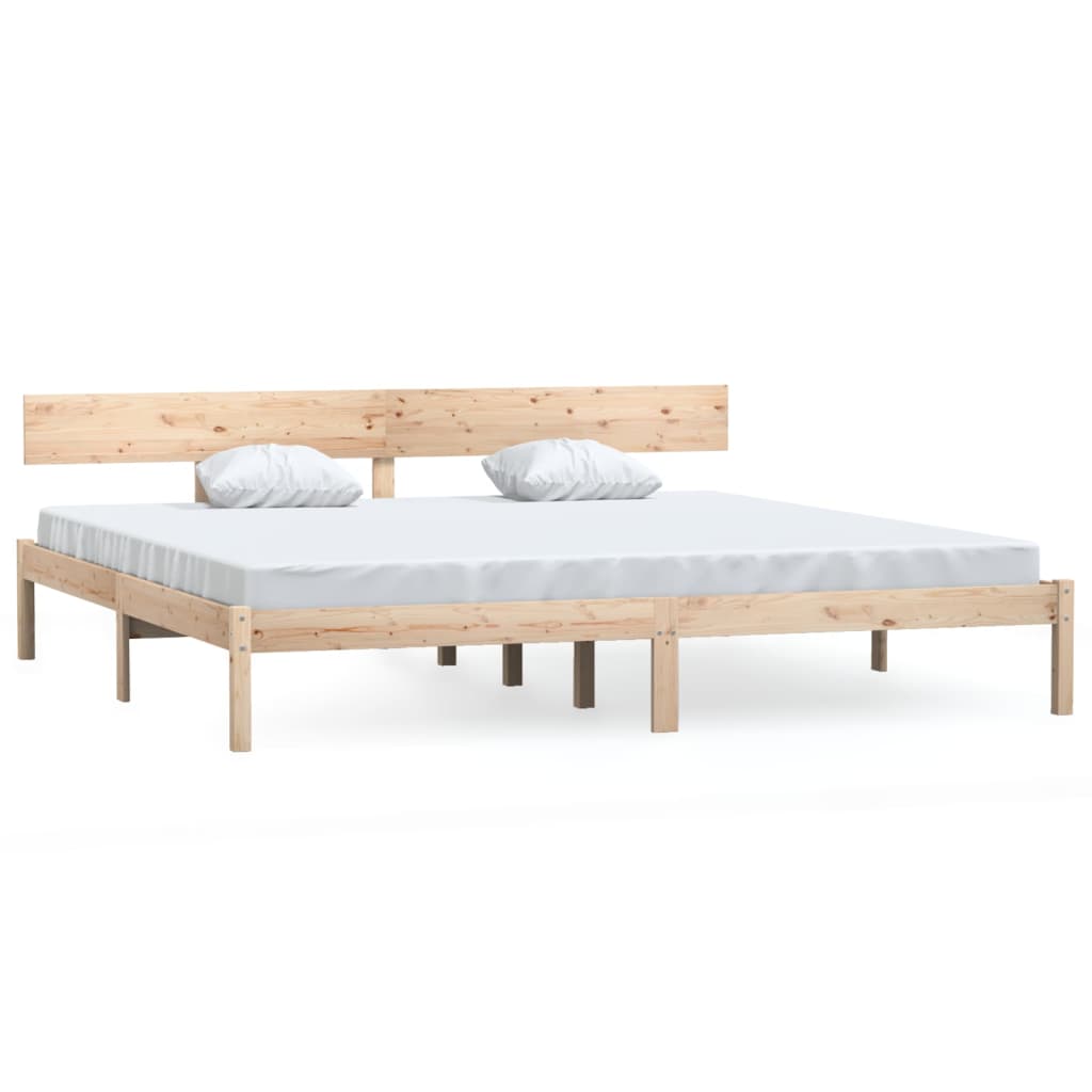 Cadre de lit sans matelas bois massif 200x200 cm