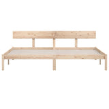 Cadre de lit sans matelas bois massif 200x200 cm