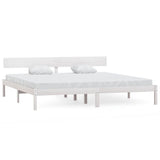 Cadre de lit sans matelas blanc bois massif 200x200 cm