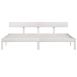 Cadre de lit sans matelas blanc bois massif 200x200 cm