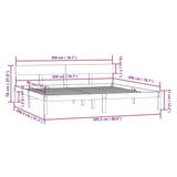 Bettgestell ohne Matratze Massivholz grau 200x200 cm
