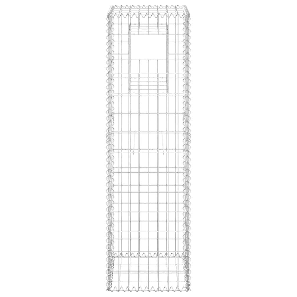 Gabion Basket Posts 2 pcs 40x40x140 cm Iron