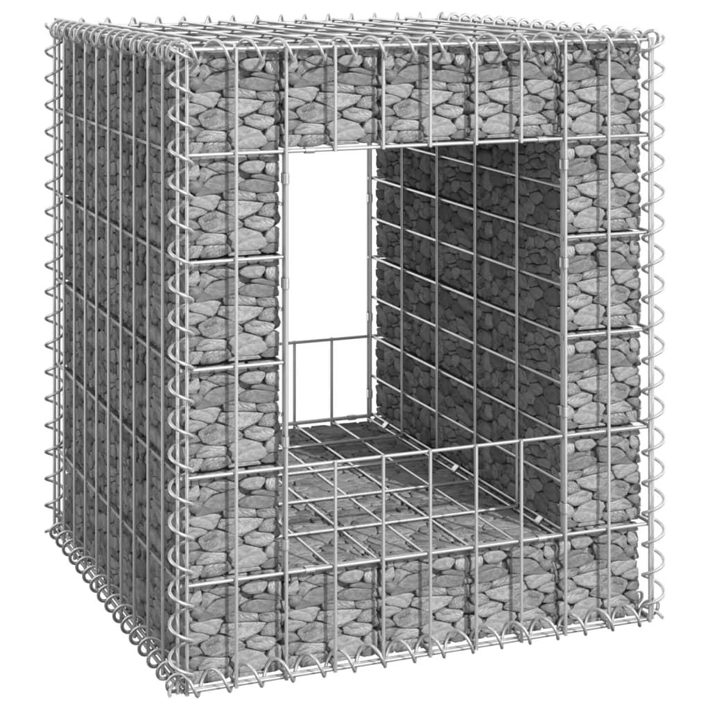 Poteau à panier de gabion 50x50x60 cm Fer