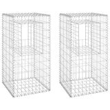 Gabion Basket Posts 2 pcs 50x50x100 cm Iron