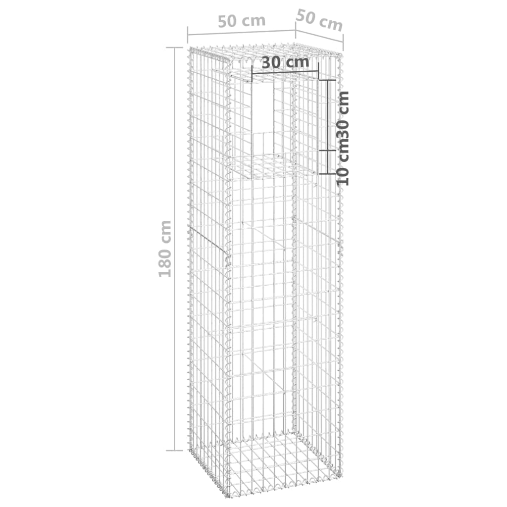 Gabionenkorbpfosten 50x50x180 cm Eisen