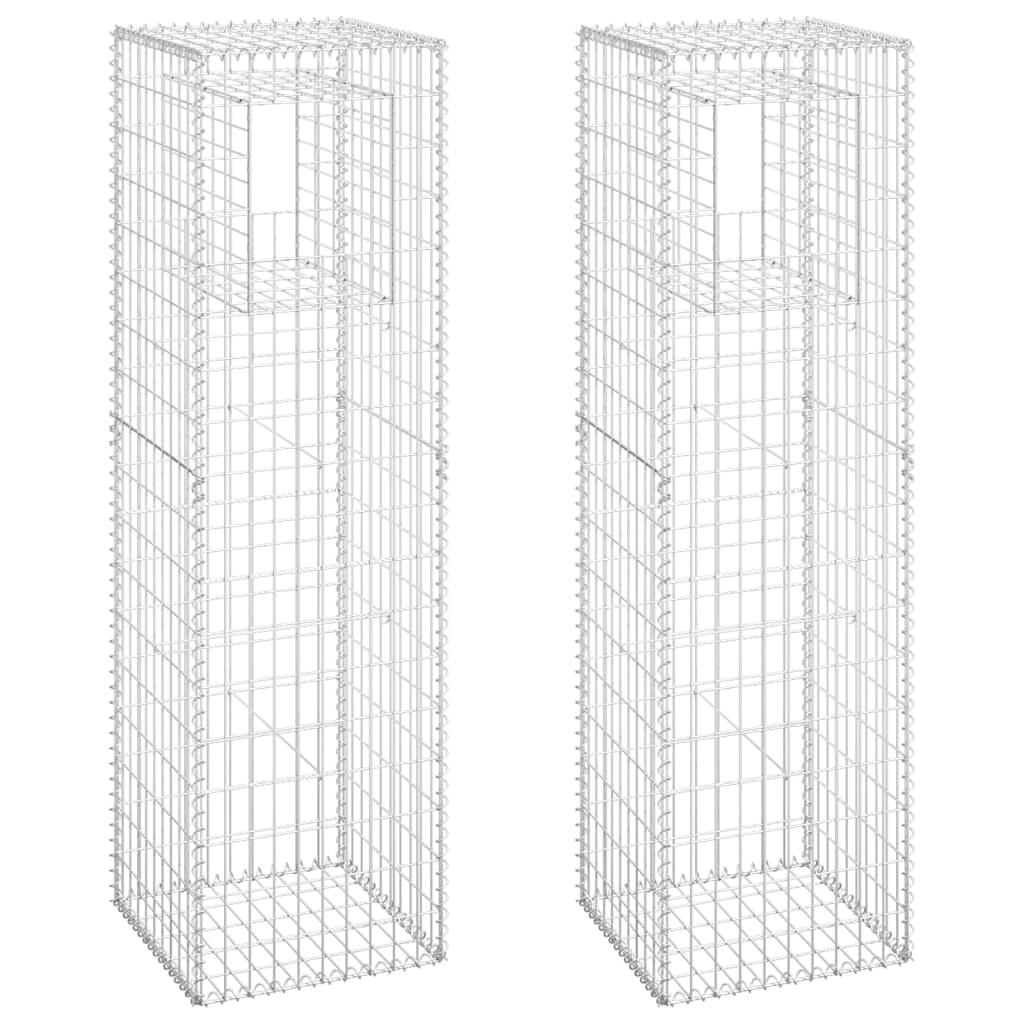 Poteaux à panier de gabion 2 pcs 50x50x180 cm Fer