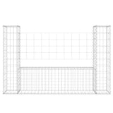 Panier de gabion en forme de U avec 2 poteaux Fer 140x20x100 cm