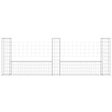 Panier de gabion en forme de U avec 3 poteaux Fer 260x20x100 cm