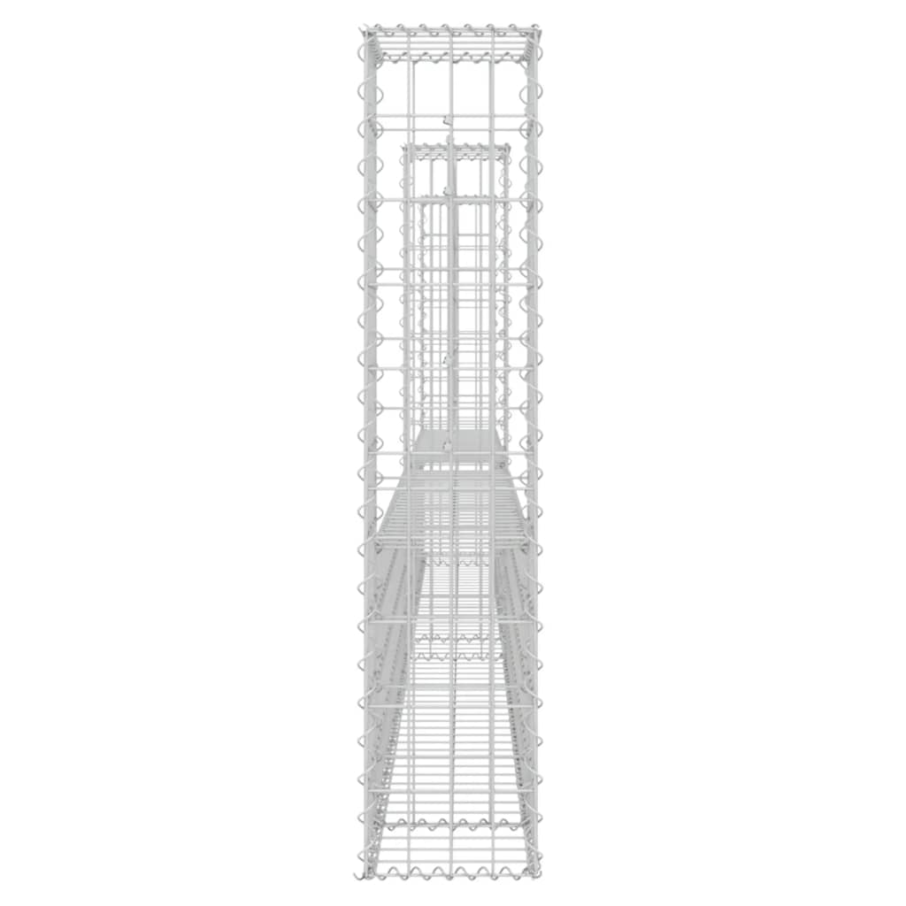 U-förmiger Gabionenkorb mit 3 Eisenpfosten 260x20x100 cm