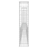 U-shaped gabion basket with 3 posts Iron 260x20x100 cm