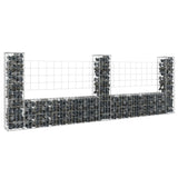 U-shaped gabion basket with 3 posts Iron 260x20x100 cm