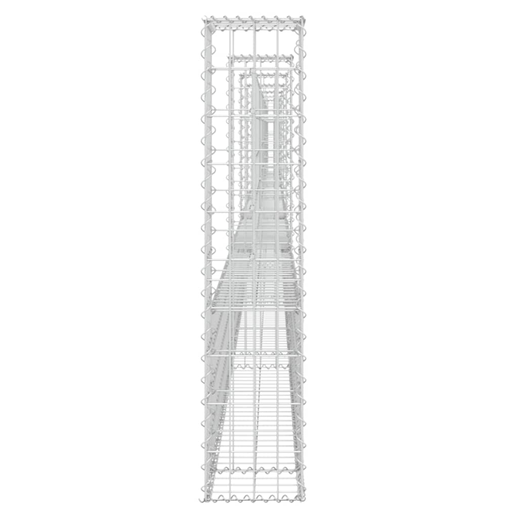 U-förmiger Gabionenkorb mit 7 Eisenpfosten 740x20x100 cm