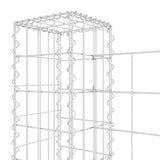 U-förmiger Gabionenkorb mit 7 Eisenpfosten 740x20x100 cm