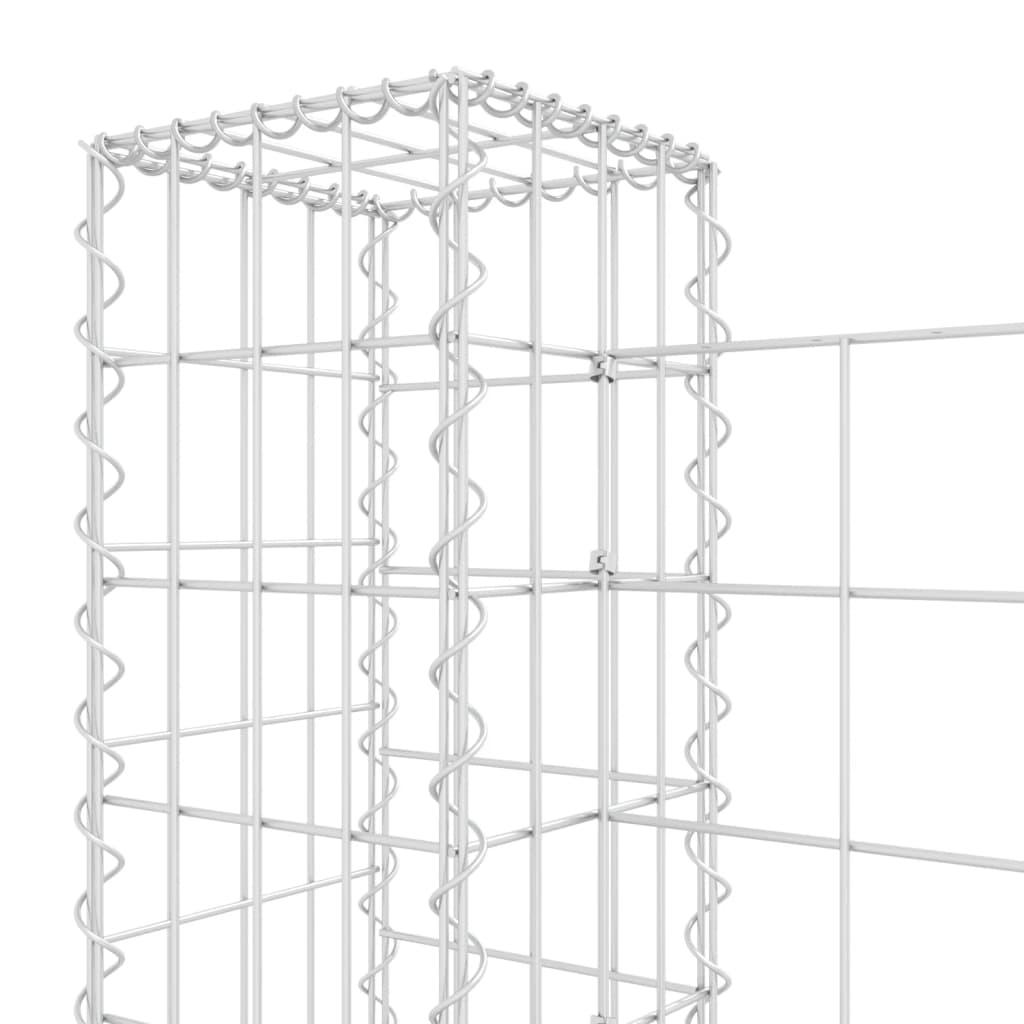 U-shaped gabion basket with 8 posts Iron 860x20x100 cm