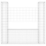 U-shaped gabion basket with 2 posts Iron 140x20x150 cm