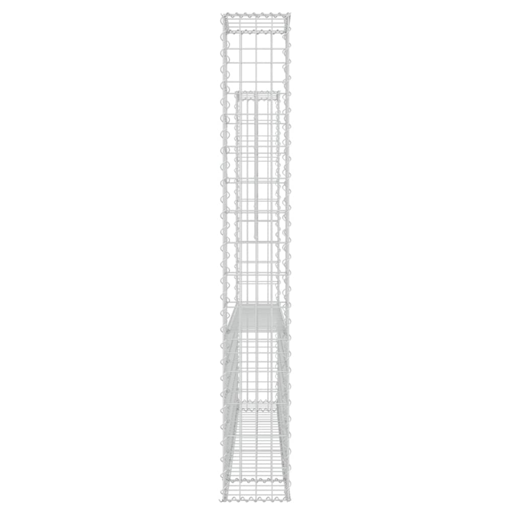 U-shaped gabion basket with 2 posts Iron 140x20x150 cm