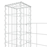 U-förmiger Gabionenkorb mit 4 Eisenpfosten 380x20x150 cm