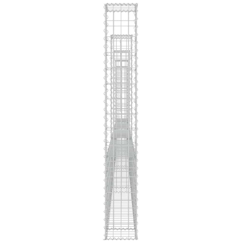 U-shaped gabion basket with 5 posts Iron 500x20x150 cm