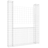 Panier de gabion en forme de U avec 2 poteaux Fer 140x20x200 cm