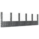 Panier de gabion en forme de U avec 6 poteaux Fer 620x20x200 cm