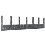 Panier de gabion en forme de U avec 7 poteaux Fer 740x20x200 cm