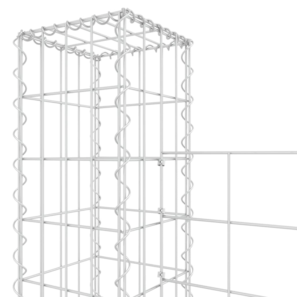 U-shaped gabion basket with 8 posts Iron 860x20x200 cm