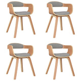 Chaises à manger lot de 4 taupe bois courbé et tissu