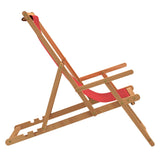 Chaise de plage pliable Bois de teck solide Rouge