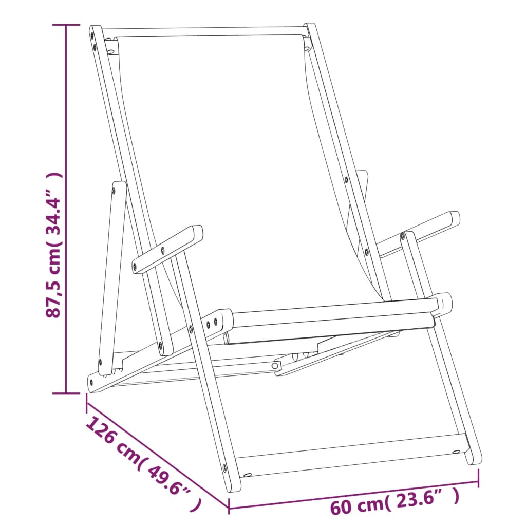 Chaise de plage pliable Bois de teck solide Rouge